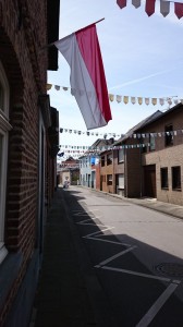 Das Dorf ist geschmückt; der ganze Zugweg - und damit die komplette Prämienstraße - ist mit Wimpeln versehen.